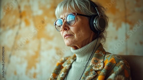 Vintage Cubist Portrait of a Peaceful Elder