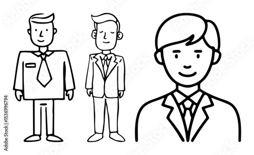 Vector Three Businessmen Illustrations in Suits