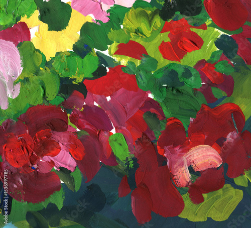 Expression bouquet of blooming Peony. Abstract illustration for background.