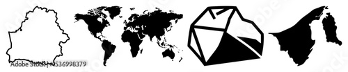 Vector Global maps and geometric shapes .