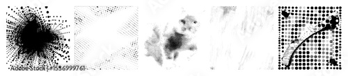 Vector Abstract particle formations create dynamic swirling shapes.