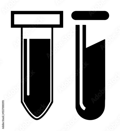 Vector Laboratory tubes with liquid a conical and a cylindrical .