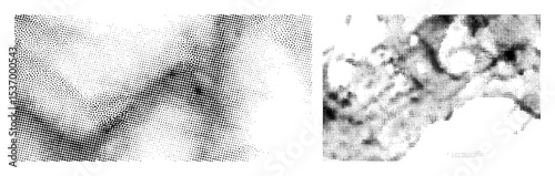 Vector Abstract portrait of a person composed of scattered dots.