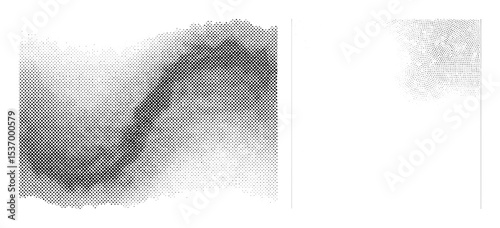 Vector Abstract halftone portrait depicts a human face.