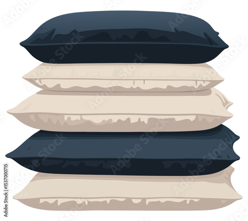 Soft and Cozy Stack of Pillows for Ultimate Relaxation in a Comfortable Bedding Ensemble