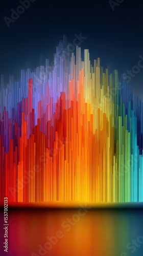 Vibrant sound wave visualization showcasing colorful peaks in a digital art piece