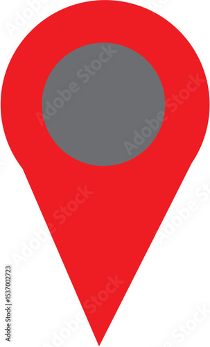 Red Location Pin Icon Simple and Clean Map Marker Design