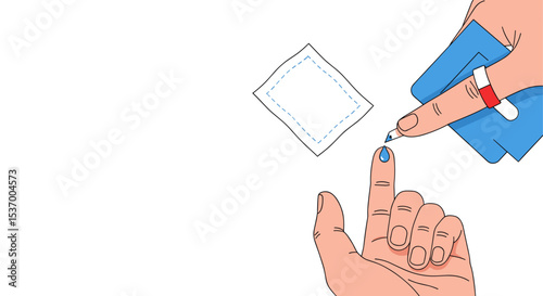 Finger Prick Test Method for Health Awareness Campaigns, Medical Education, Diabetes Management, and Hygiene Practices