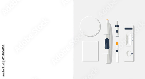 HIV Blood Test Kit with Results Display on Neutral Background for Medical Education, Healthcare Awareness, Testing Campaigns, and Social Media Health Content
