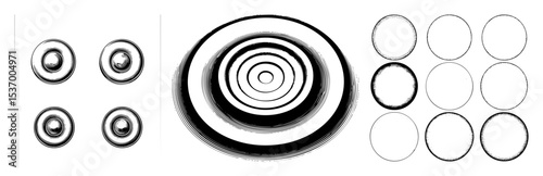 Vector Concentric circles form abstract and arrangements.