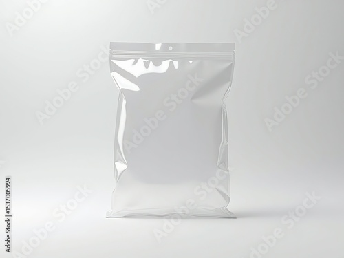 Clear Plastic Bag Packaging on White Background, Sealed Empty Pouch | PVC Polyvinyl Chloride