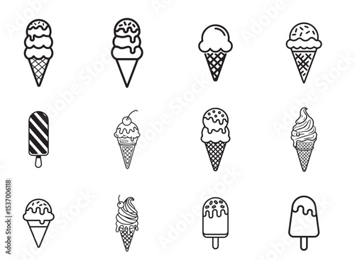 Variety Ice Cream Icon Set