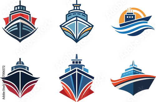 Elegant Ship Logos Collection Perfect for Marine Branding Design Needs