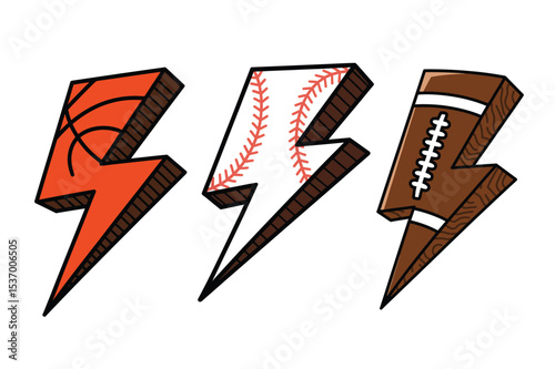 Sports Lightning Bolt Icons