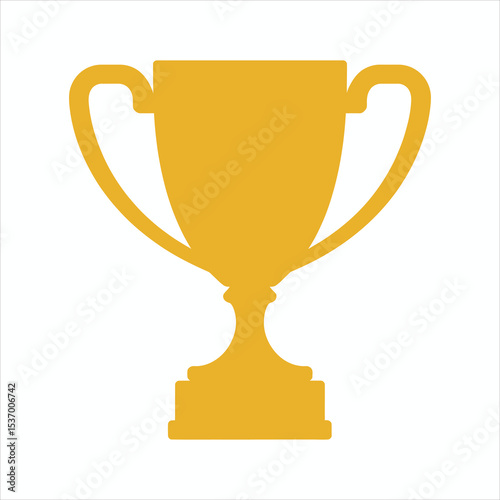 Golden Trophy Cup Silhouette Icon