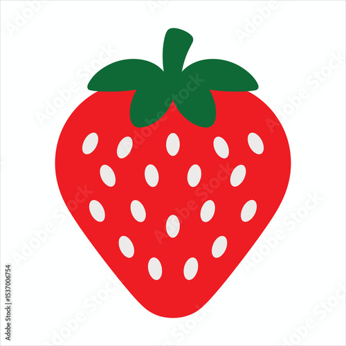 Cute Strawberry Fruit Clipart Icon