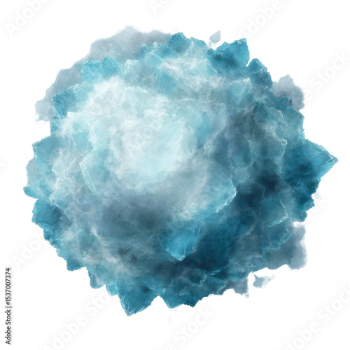 Abstract Blue and White Nebula Cloud Formation - Digital Art