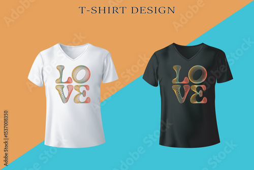 Creative "Love" T Shirt Design vector illustration