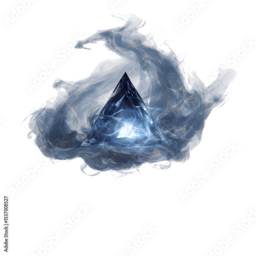 Mystical Energy Pyramid Enveloped in Ethereal Smoke
