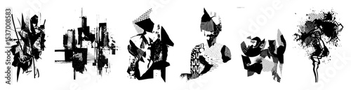 Vector Abstract vector shapes create a dynamic fragmented composition.