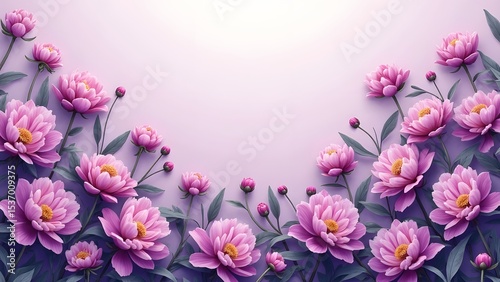 Fantastic landscape of pink and purple flowers