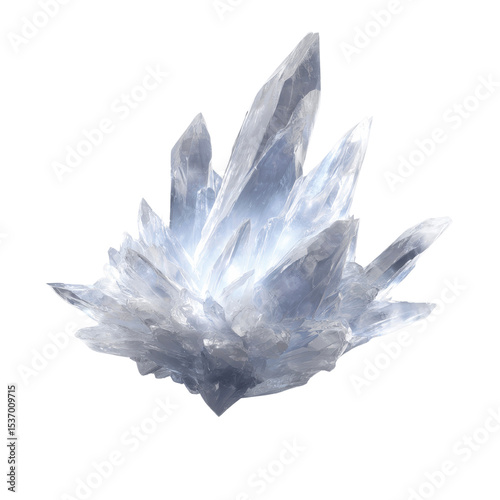 Luminous Cluster of Quartz Crystals -  Glistening Mineral Formation