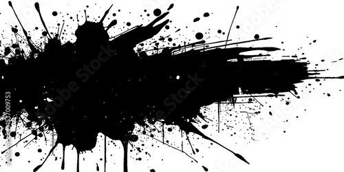 Vector stylish black banner with ink splash