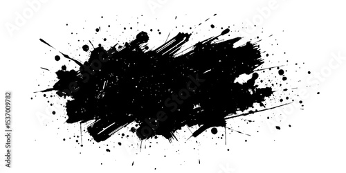 Vector stylish black banner with ink splash