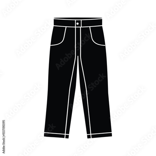 High resolution vector illustration of corduroy pants detailed design for fashion apparel and textile projects