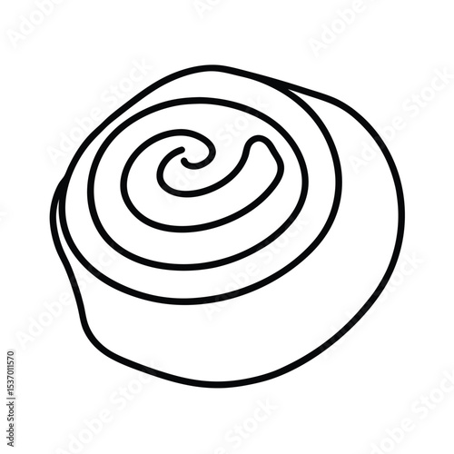 Delicious sweet cinnamon roll pastry baked goods detailed vector illustration