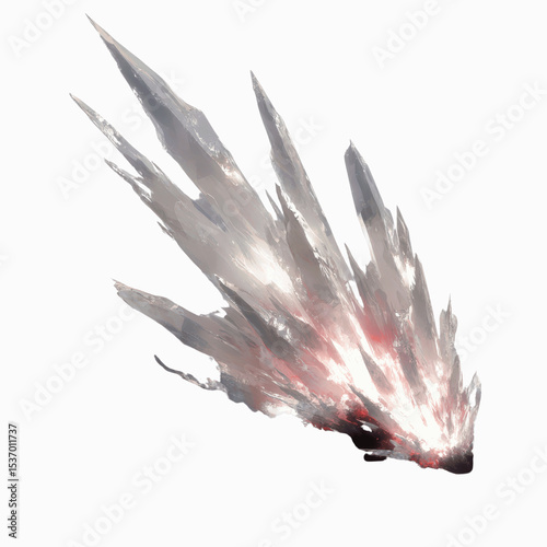 Abstract Crystal Formation, Glowing Mineral Cluster, Fantasy Rock Structure