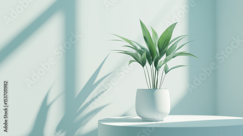 Green interior design concept background with copy space