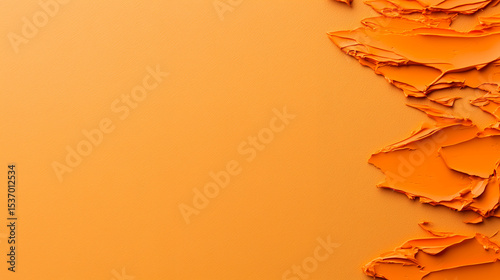Abstract orange paper texture background with torn edge