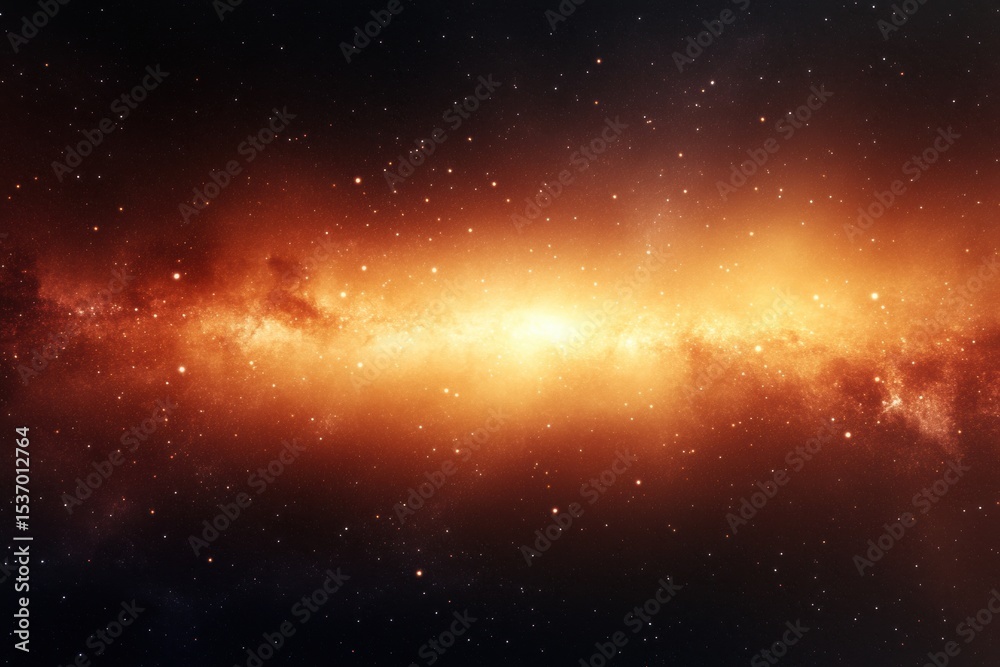 Fototapeta premium A bright orange galaxy with a lot of stars and a dark background