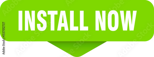 install now sticker. install now sign on transparent background