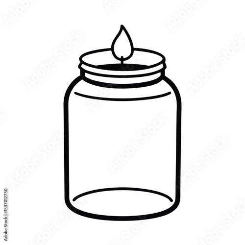 Elegant candle in a glass jar vector illustration for home decor spa and wellness designs
