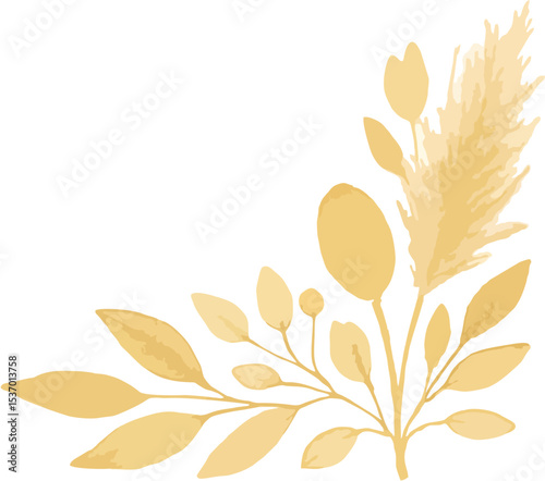 autumn dried floral leaves vector illustration