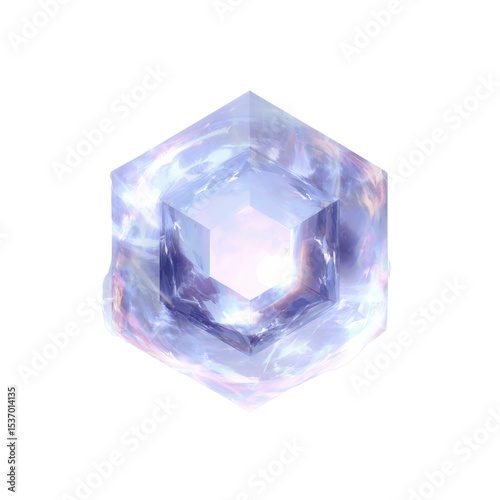 Celestial Hexagon A 3D Abstract of Clouds and Light