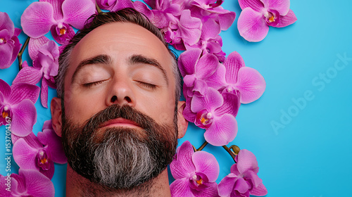 lady man with a flower