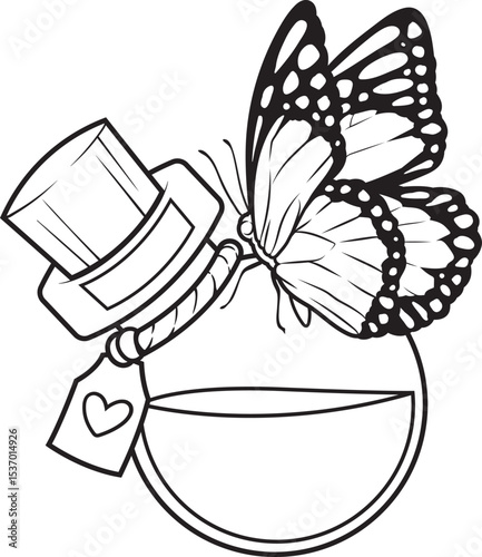 Butterfly Potion Animal Vector Graphic Art Illustration