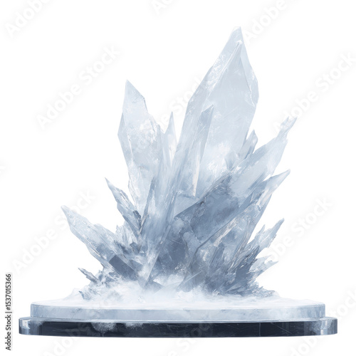 Stunning Ice Crystals on a Glass Base - Winter Wonderland