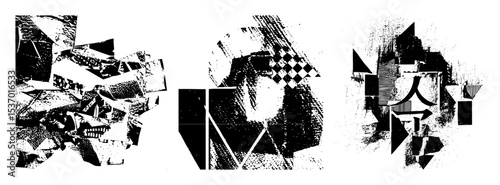 Vector Abstract geometric shapes create a dynamic fragmented composition.