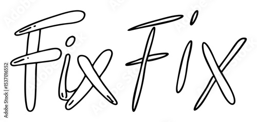 Vector Hand-drawn Fix typography with playful art.