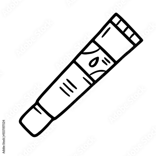 Hand drawn vector illustration of a cream tube, linear style