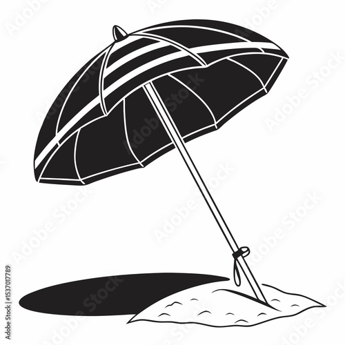 Beach umbrella in sand summer vacation sun shade relax