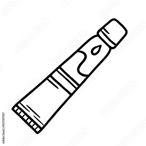 Hand drawn vector illustration of a cream tube, linear style