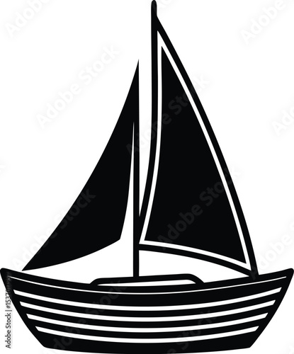 A sailboat ship silhouette on white background	