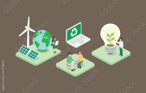 Sustainable energy solutions collaboration teamwork green technology innovation