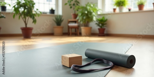 Yoga Studio with Plants and Equipment