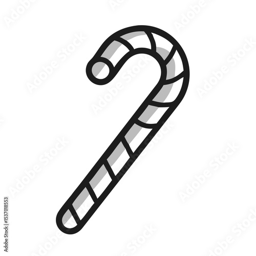 Professional candy cane graphic isolated on white background